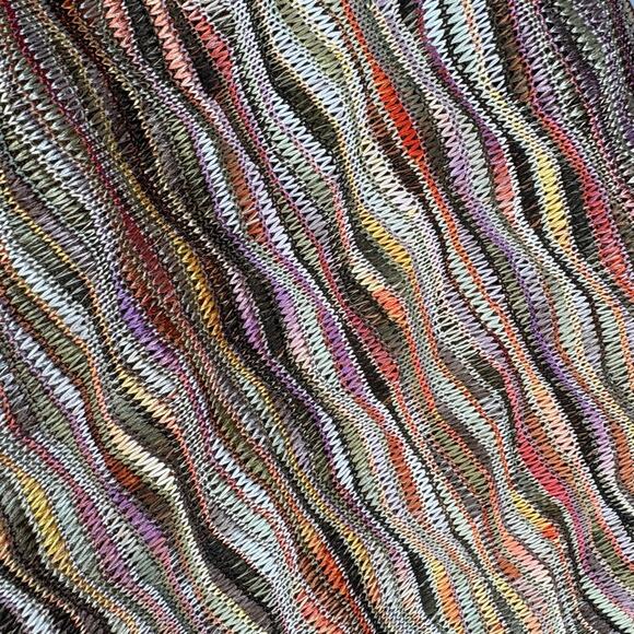 Chico's Y2K 90s Funky Colorful Front Tie Flare Sleeve Open Cardigan Womens Sz L - Picture 3 of 6